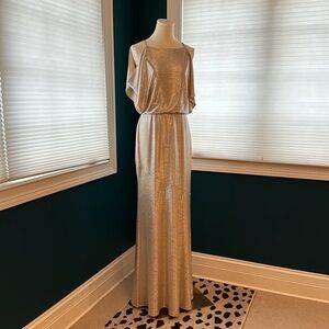 LAUREN by Ralph Lauren Gold Dress Gown Sz 8 NWOT